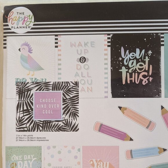 NWT Back to School Happy Planner Teacher 'One Day Day One' 53pc Wall Art Kit - Picture 4 of 11